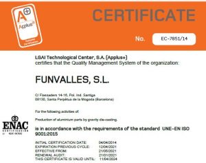 ISO 9001 FUNVALLES 2021